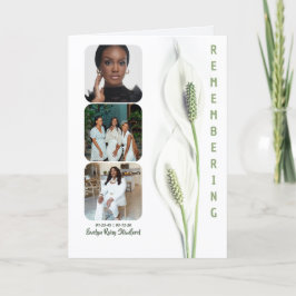 Minimalistisch Peace Lily dubbelgevouwen rouwprogr