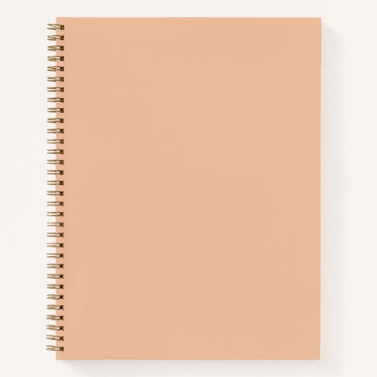 Minimalistisch peach en goudmonogram met linkerhan notitieboek (Voorkant)