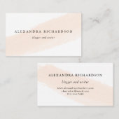 Minimalistisch penseel | Blush roze streep Visitekaartje (Voorkant / Achterkant)