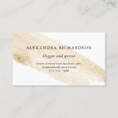 Minimalistisch penseel | Soft Faux Gold Stripe Visitekaartje (Achterkant)