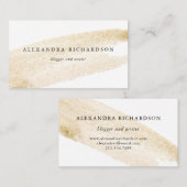 Minimalistisch penseel | Soft Faux Gold Stripe Visitekaartje (Voorkant / Achterkant)