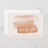 Minimalistisch penseel voor moderne Waterverf Save The Date (Voorkant / Achterkant)