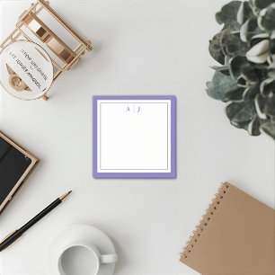 Minimalistisch periwinkle 2-grensmonogram post-it® notes