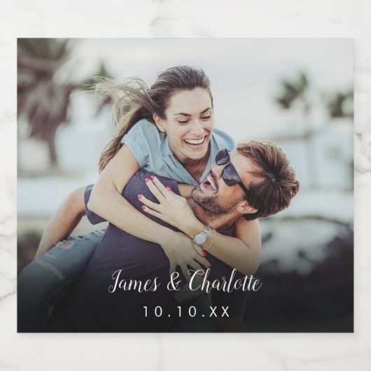 Minimalistisch Persoonlijk Fototext Naam Datum Bier Etiket (Enkel label)