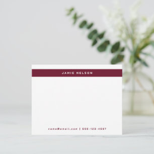 Minimalistisch persoonlijk randbriefpapier Bourgon Notitiekaartje