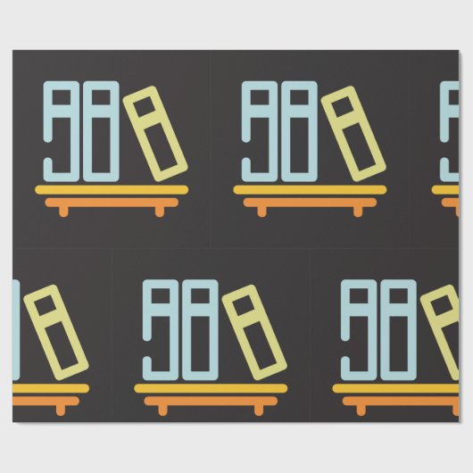 Minimalistisch pictogram voor boekenplank cadeaupapier (Vlak)