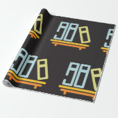 Minimalistisch pictogram voor boekenplank cadeaupapier (Uitgerold)