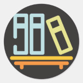 Minimalistisch pictogram voor boekenplank ronde sticker (Voorkant)