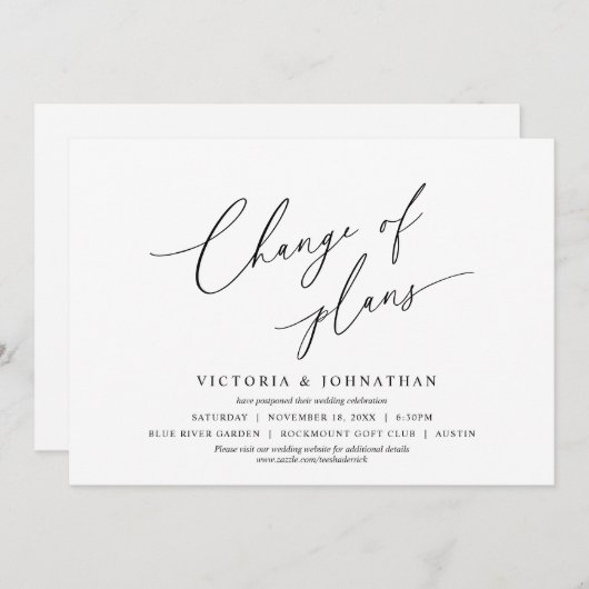 Minimalistisch, planningswijziging, wijzig de datu kaart (Voorkant / Achterkant)