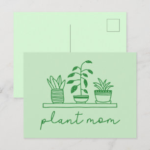 Minimalistisch Plant Moeder Schattige Plant Lover Briefkaart