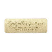 Minimalistisch Platinum Glitter Script Etiket (Voorkant)
