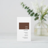 Minimalistisch platte moderne linen bruin visitekaartje (Staand voorkant)