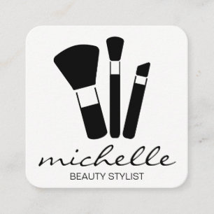 Minimalistisch platte wit   Kroatische tekst   Mak Vierkante Visitekaartje