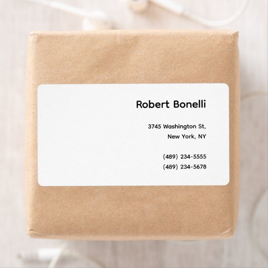 Minimalistisch platte wit modern etiket (Insitu)