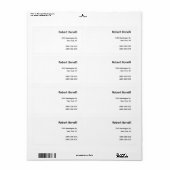 Minimalistisch platte wit modern etiket (Full Sheet)