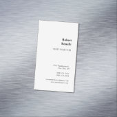 Minimalistisch platte wit modern magnetisch visitekaartje (Voorbeeld)