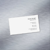 Minimalistisch platte wit modern magnetisch visitekaartje (Voorbeeld)