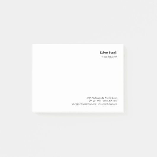Minimalistisch platte wit modern post-it® notes (Voorkant)