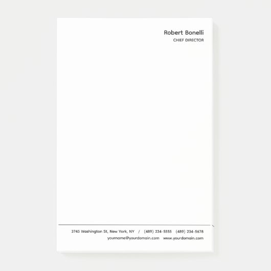 Minimalistisch platte wit modern post-it® notes (Voorkant)
