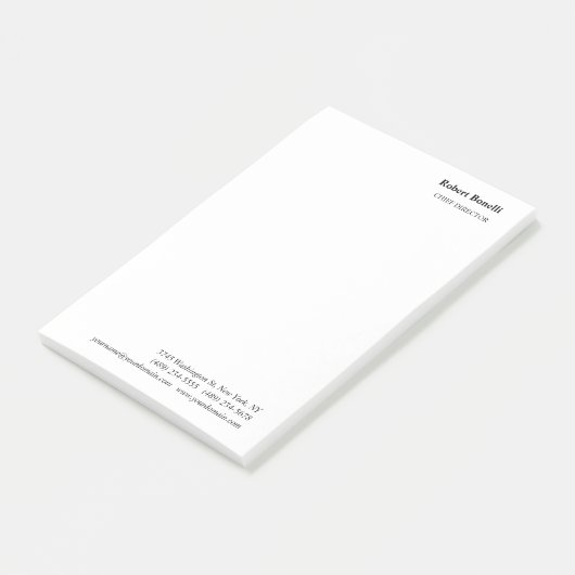 Minimalistisch platte wit modern post-it® notes (Schuin)