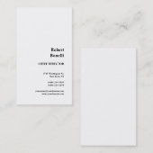 Minimalistisch platte wit modern visitekaartje (Voorkant / Achterkant)