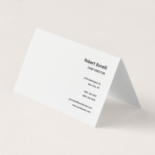 Minimalistisch platte wit modern visitekaartjes (Voorkant)