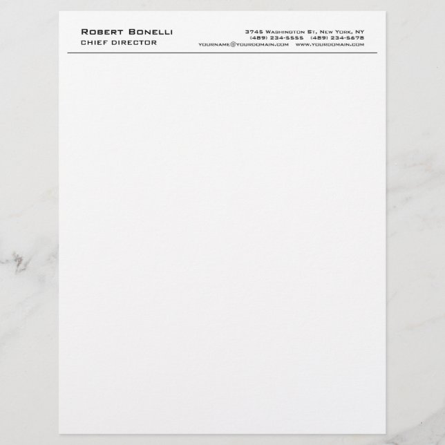 Minimalistisch platte witte, moderne Professional Briefhoofd (Voorkant)