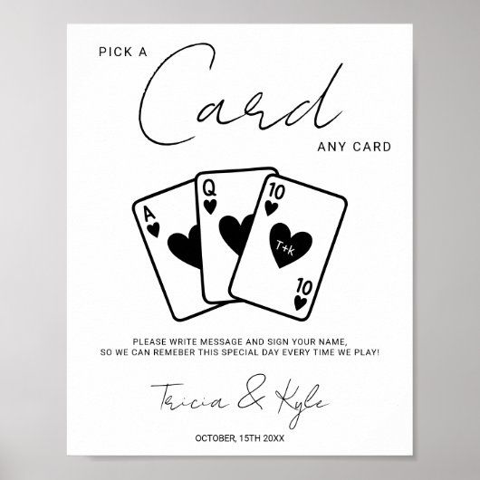 Minimalistisch plezier Kies een Kaart bruiloft gas Poster (Voorkant)