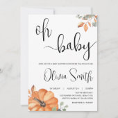 Minimalistisch pompoen Baby shower Kaart (Voorkant)