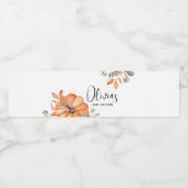 Minimalistisch pompoen Baby shower Waterfles Etiket (Enkel label)