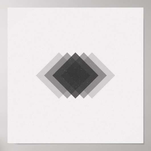 Minimalistisch Poster met diamanten zwart-wit (Voorkant)