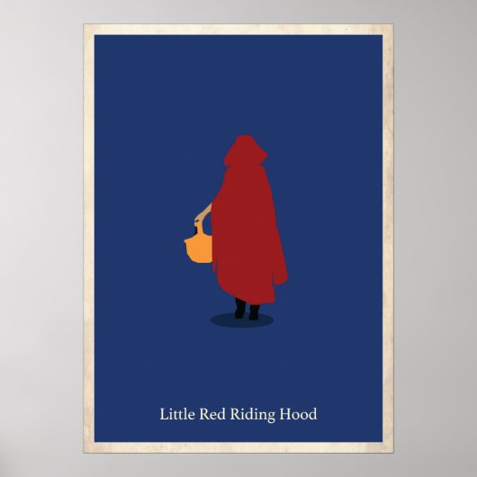 Minimalistisch Poster met klein rood rondstrooien (Voorkant)