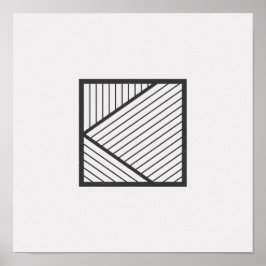Minimalistisch Poster op het zwarte en witte vierk