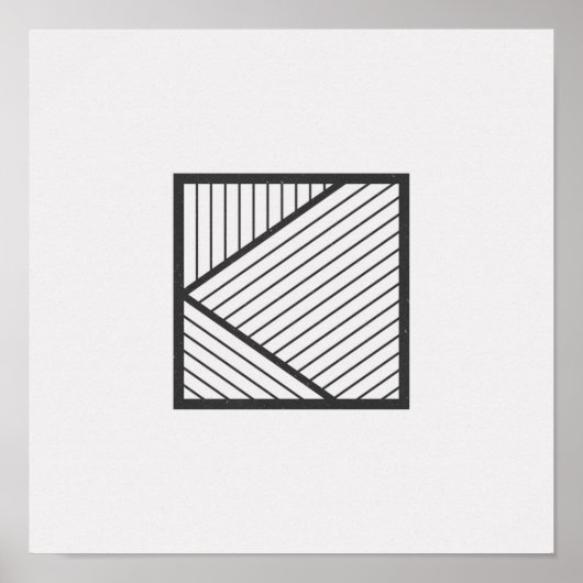 Minimalistisch Poster op het zwarte en witte vierk (Voorkant)