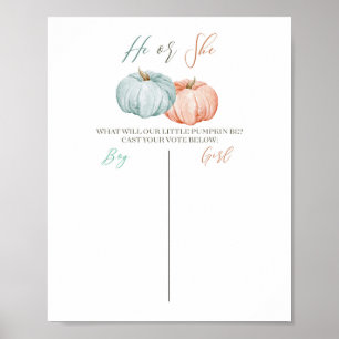 Minimalistisch Poster pompoenmint-perzikstembord