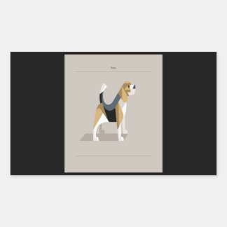 Minimalistisch Poster van Beagle Dog Rechthoekige Sticker