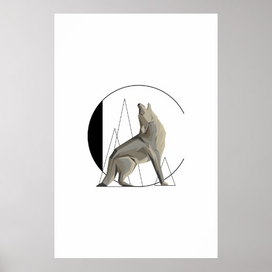 Minimalistisch Poster van Coyote/Wolf C (Voorkant)