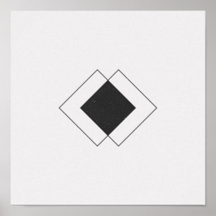 Minimalistisch Poster voor diamantzwart en wit