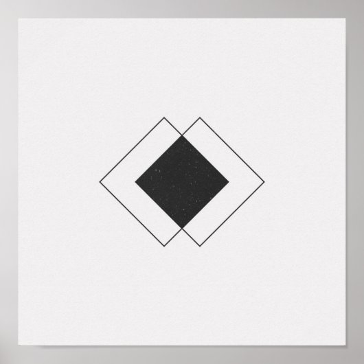 Minimalistisch Poster voor diamantzwart en wit (Voorkant)