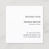 Minimalistisch procureur van het monogram Clean Fa Vierkante Visitekaartje (Achterkant)