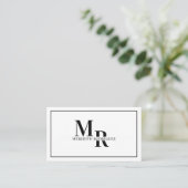 Minimalistisch Professional Elegant Black en White Visitekaartje (Staand voorkant)