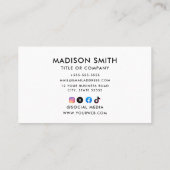 Minimalistisch Professioneel Bedrijf Logo QR Code  Visitekaartje (Achterkant)