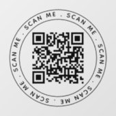 Minimalistisch professioneel bedrijfslogo QR-code Raamsticker (Vel)