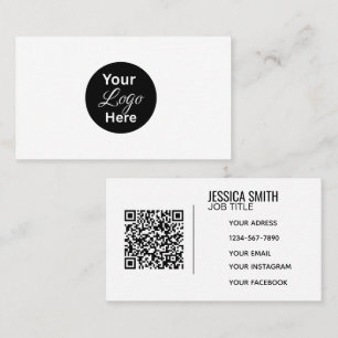 Minimalistisch professioneel bedrijfslogo QR-code Visitekaartje