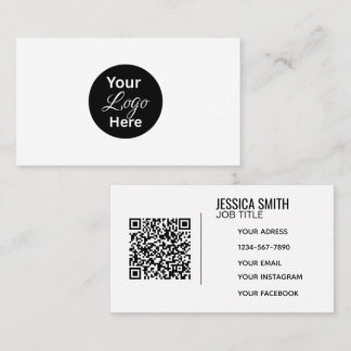 Minimalistisch professioneel bedrijfslogo QR-code  Visitekaartje