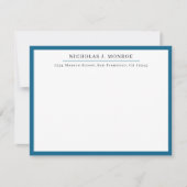 Minimalistisch Professioneel Blauw Monogrammed Notitiekaartje (Voorkant)