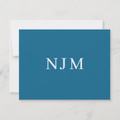 Minimalistisch Professioneel Blauw Monogrammed Notitiekaartje (Achterkant)