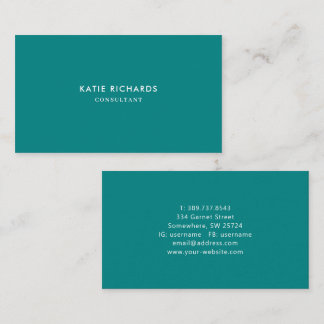 Minimalistisch professioneel Blauwgroen Visitekaar Visitekaartje