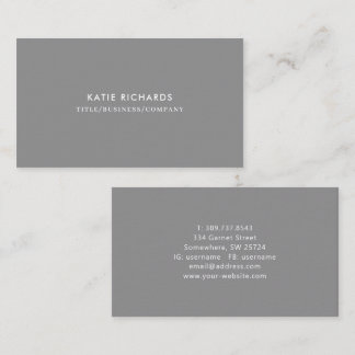 Minimalistisch Professioneel Grijs Visitekaartje
