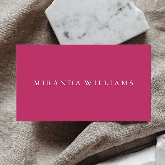 Minimalistisch professioneel legant magenta visitekaartje